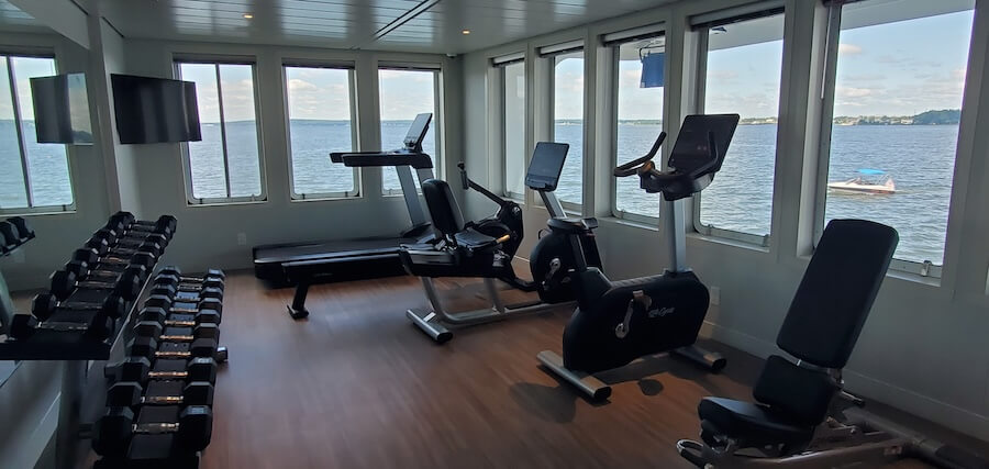 The fitness center on American Liberty on a New England cruise