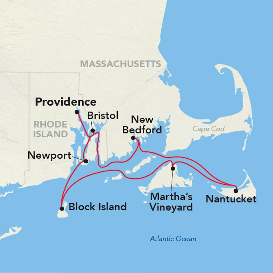 American Cruise Lines New England cruise map