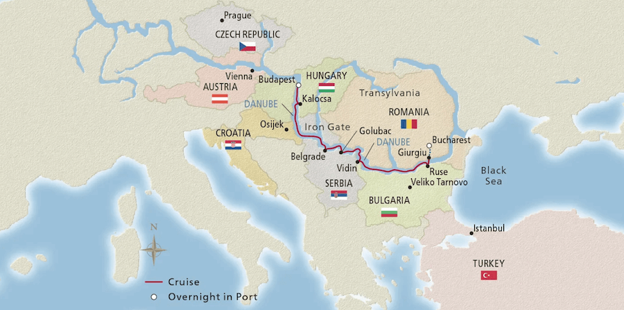 Eastern Europe Viking Cruise map