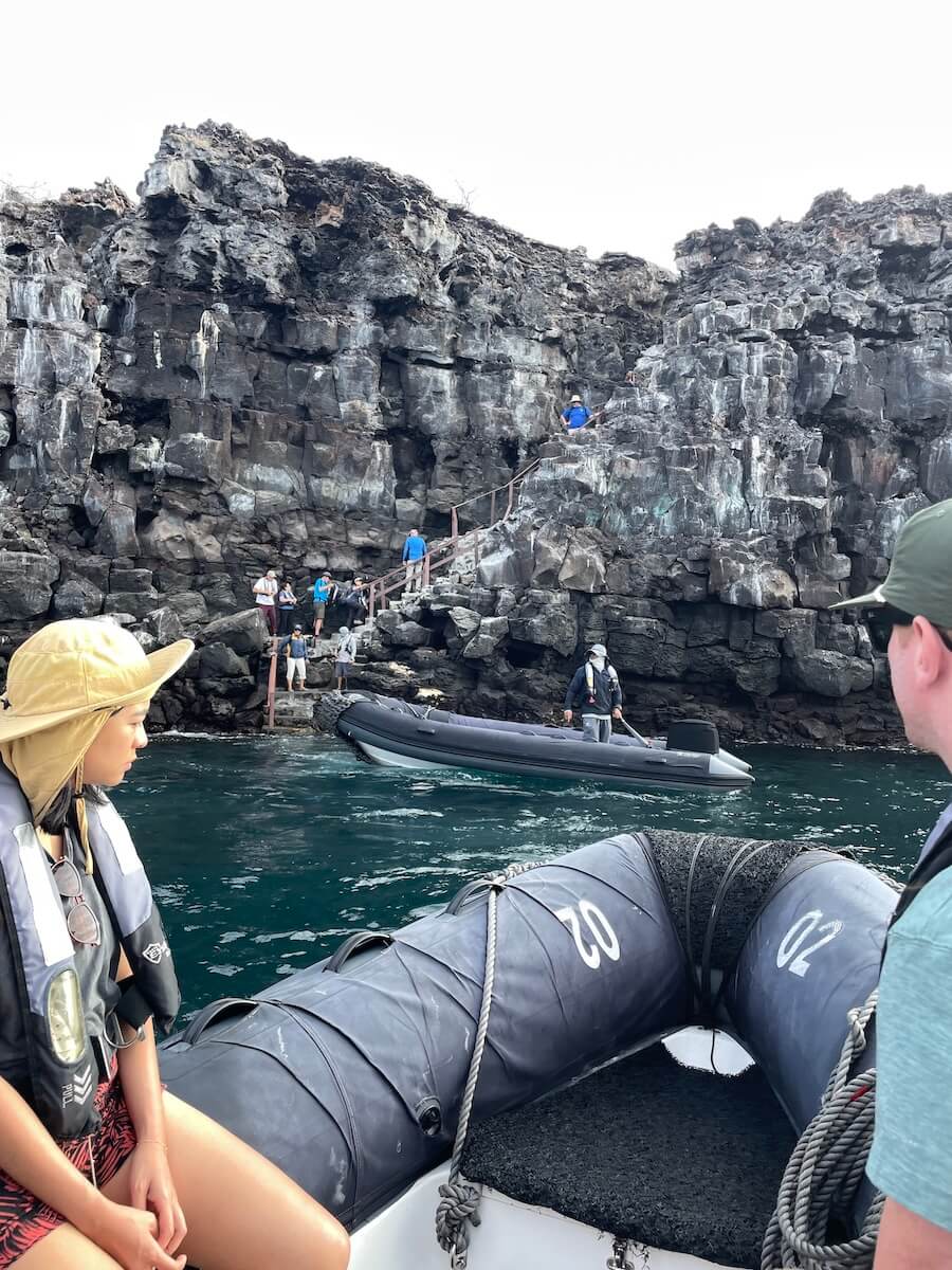 Riding into El Barranco on Genovesa Island covered in Alison's Galapagos Cruise review