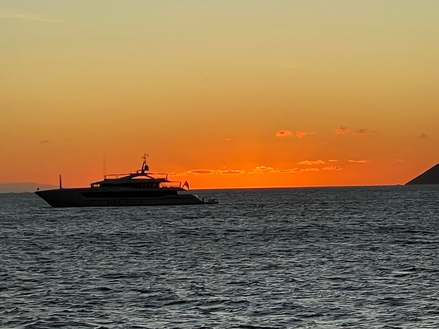 Galápagos Cruise Review includes coverage of the amamzing scenery like this sunset