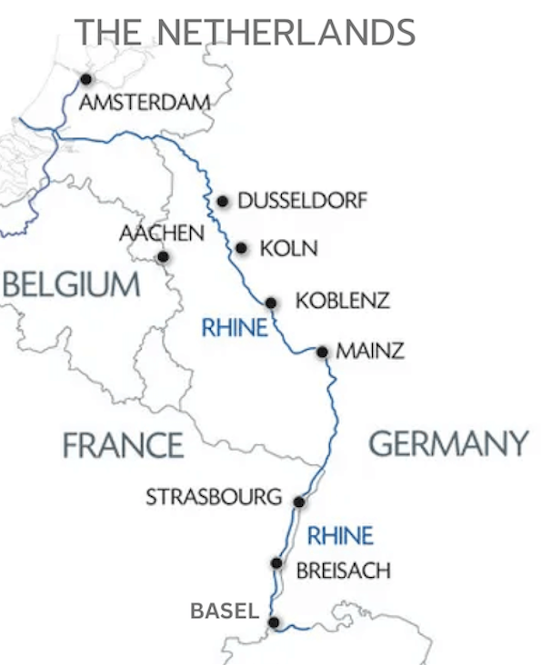 CroisiEurope's 7-night Rhine River cruise Map