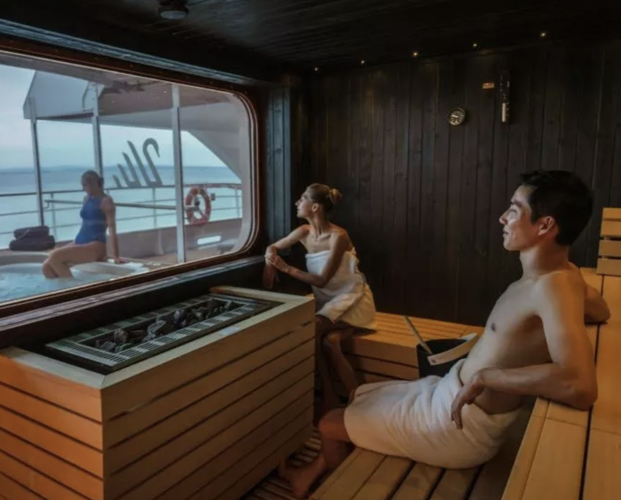 The sauna with a view aboard the Swan Hellenic Diana