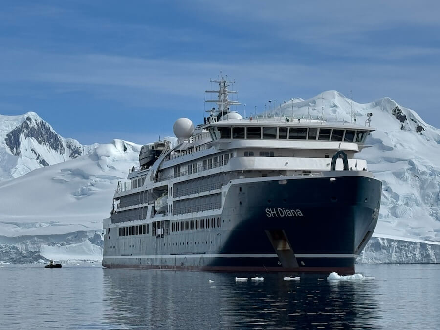 The 192-passenger SH Diana on a Swan Hellenic Antarctica Cruise