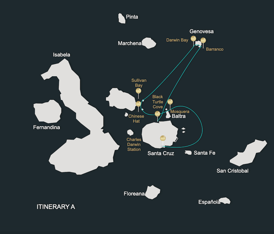 Alison's 4-night/5-day route (Itinerary A).