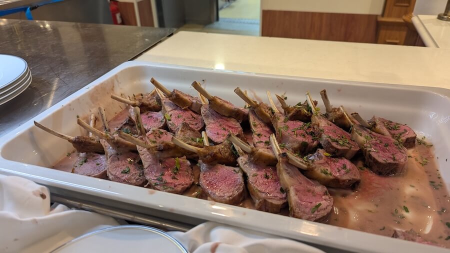 Lamb Chops in Restaurant of Sea Cloud Spirit