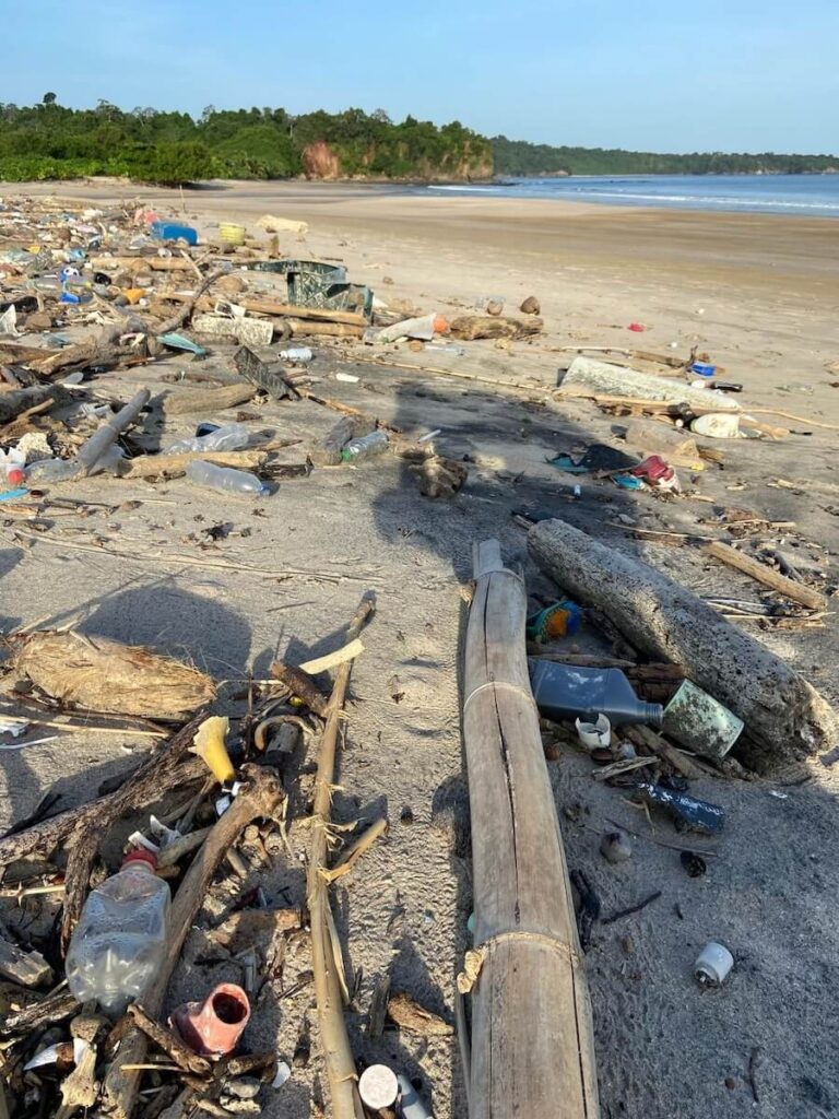 Costa Rica Cruise includes many beach stops including this one with garbage
