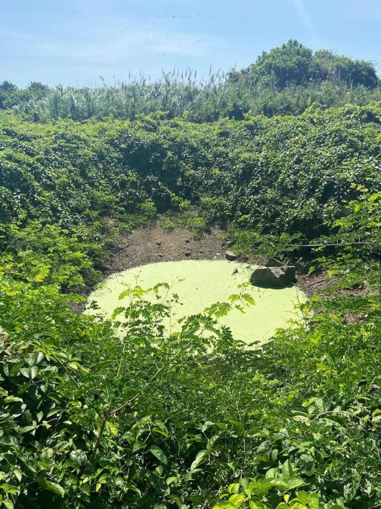 US bomber crater seen on a Panama & Costa Rica Cruise with Star Clippers