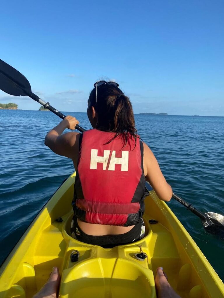 Kayaking from the beach in Panama