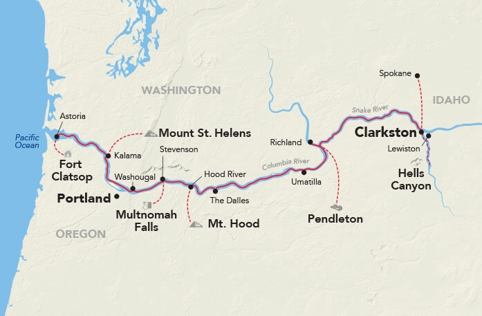 American Harmony Columbia and Snake Rivers Cruise — A Review of Scenic Riverboating on the Trail of Lewis and Clark 2 American Harmony Columbia and Snake Rivers cruises itinerary