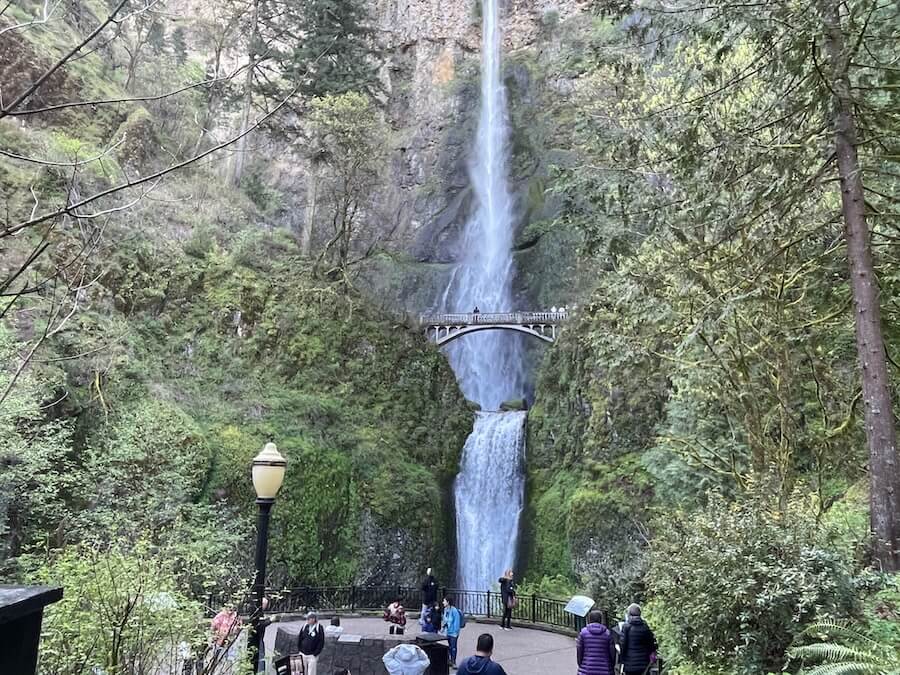 American Harmony Columbia and Snake Rivers Cruise — A Review of Scenic Riverboating on the Trail of Lewis and Clark 18 Multnomah Falls in Oregon on an American Harmony cruise on Columia & Snake rivers