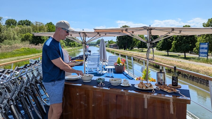 Eating lunch on deck of Horizon II
