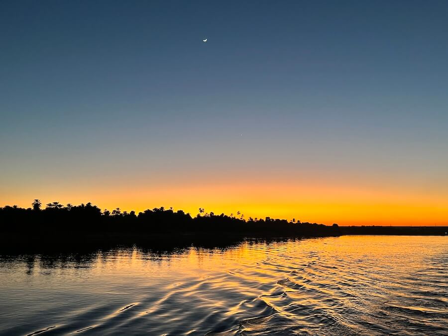 smoldering sunset on the Nile, as seen from the S.S. Sudan