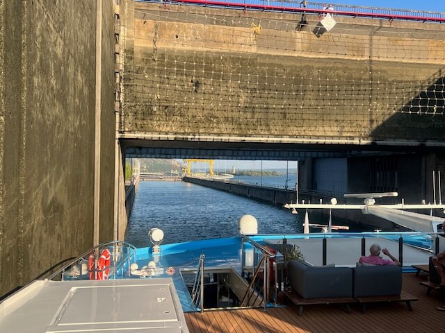 AmaMagna moving through the massive Iron Gates