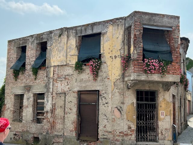 a war damaged home in Vukovar, Croatia.