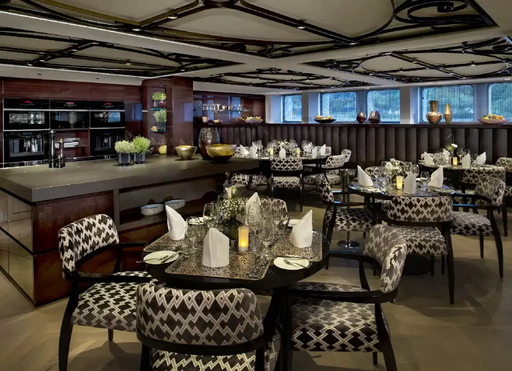 An AmaMagna Danube River Cruise invites you to dine in one of four restaurnats