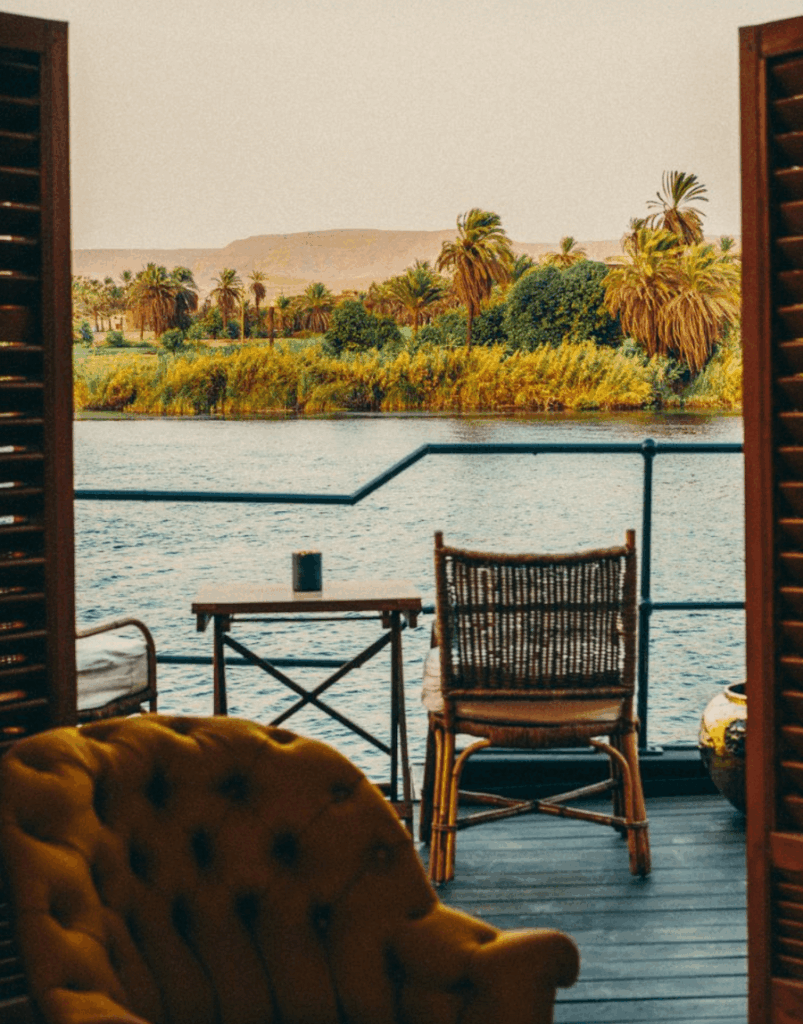 The banks of the Nile River as seen from the S.S. Sudan