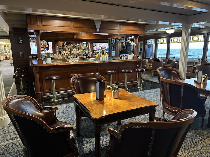 Victory I's mahogany bar