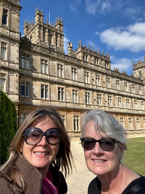 Heidi & Deb at Highclere Castle on a Magna Carta cruise