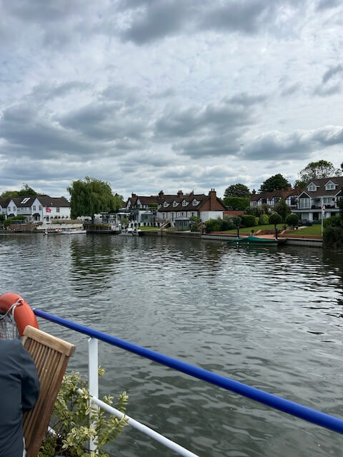 Scenery along the Thames River on a Magna Carta cruise.