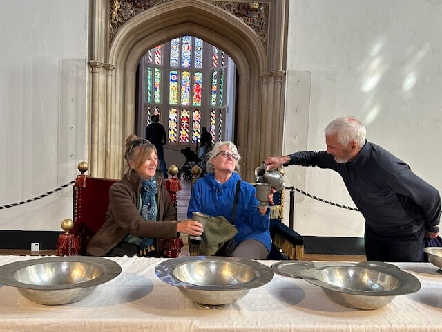 Having some fun at Hampton Court on a Thames River cruise