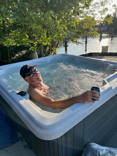 Chips in hot tub on Magna Carta