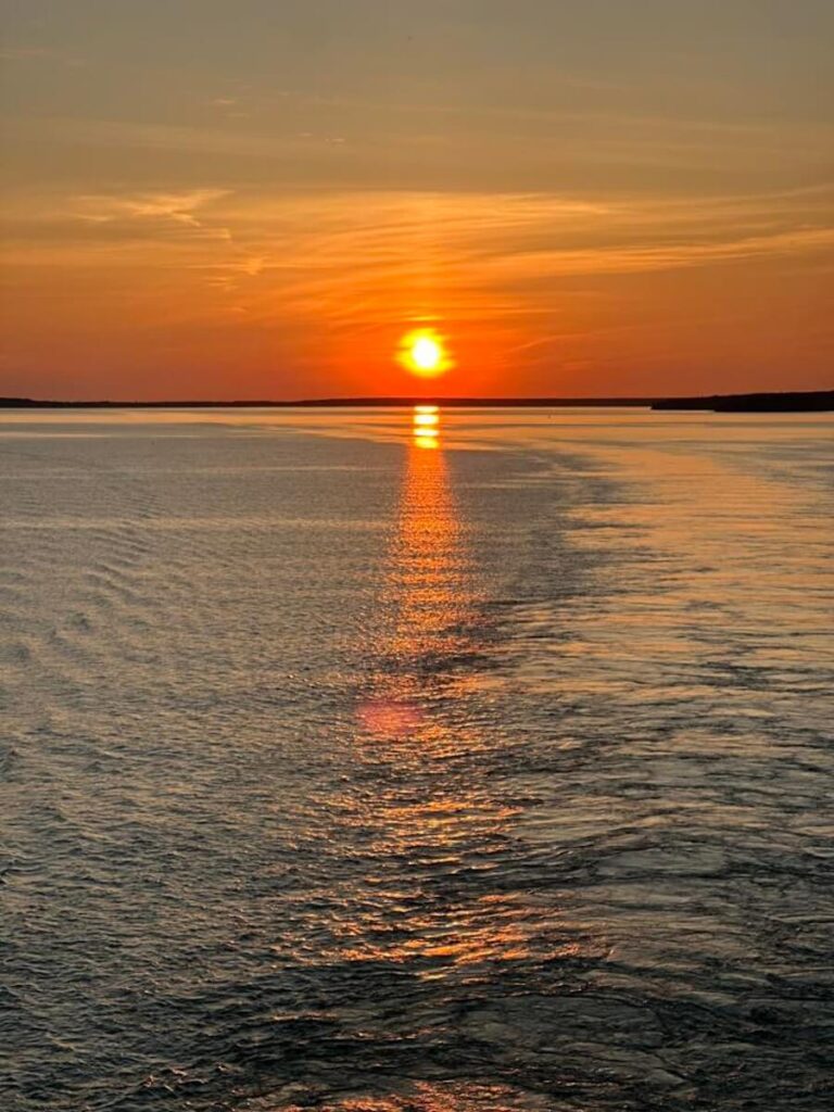 Victory Great Lakes Cruise — An Expert Review Of 10 Nights Cruising All Five 13 Sunset from Deck 5 bow