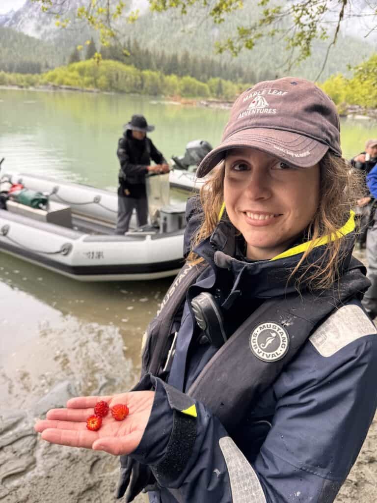 Deckhand Emily Hardardt works on the MV Swell for Maple Leaf Adventures in British Columbia