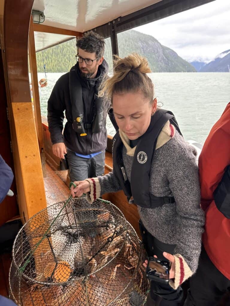 Fresh seafood hauled ashore from the surrounding waters of British Columbia