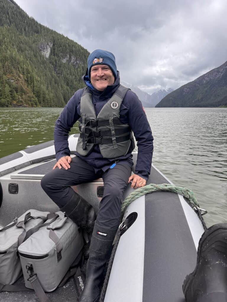 The author aboard one of the Swell's two RIB/Zodiac excursion boats