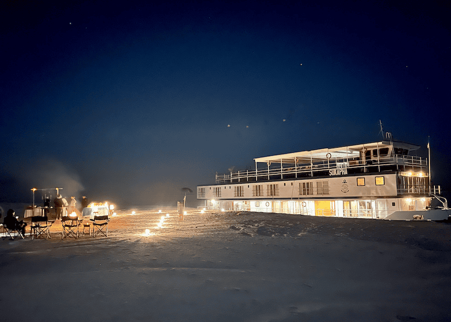 Magical evening on the sands along the Brahmaputra