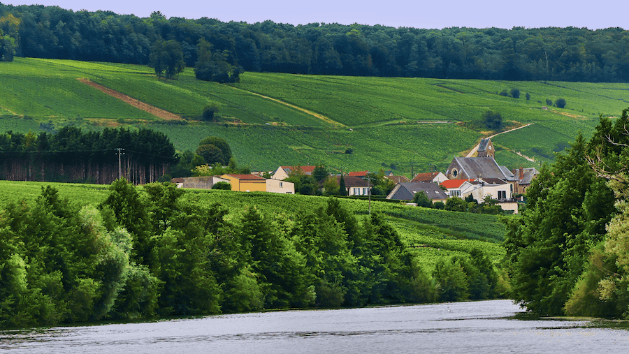 Champagne's picturesque landscapes along the Marne River.