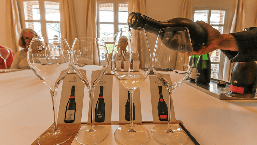 Wine tasting on a C'est La Vie barge cruise