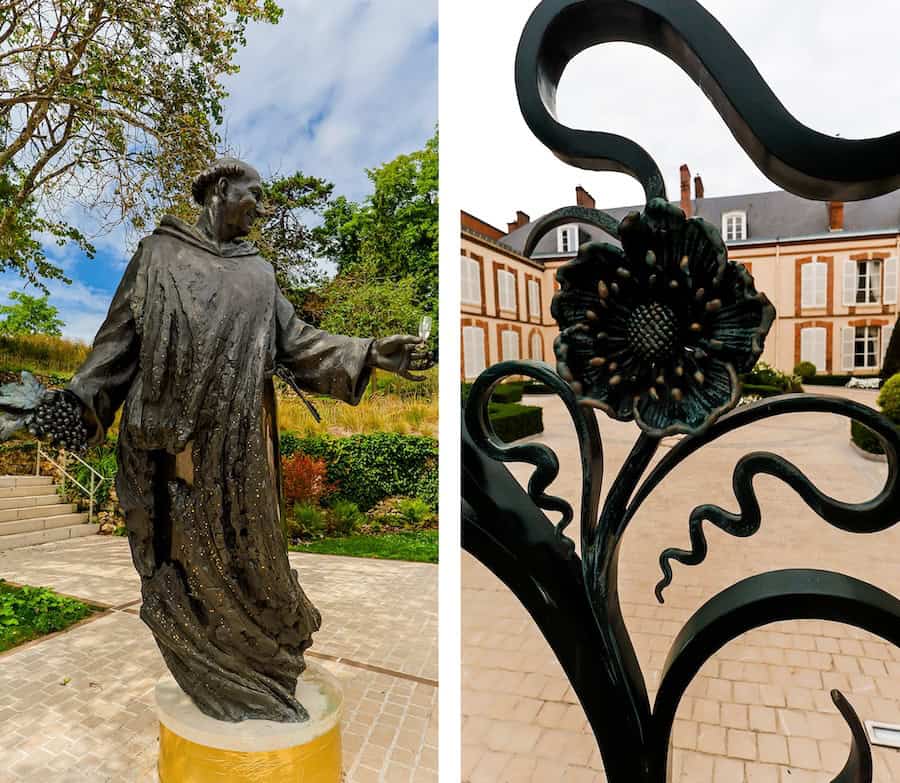 Parc Pierre Cheval’s whimsical statue of Dom Pérignon.