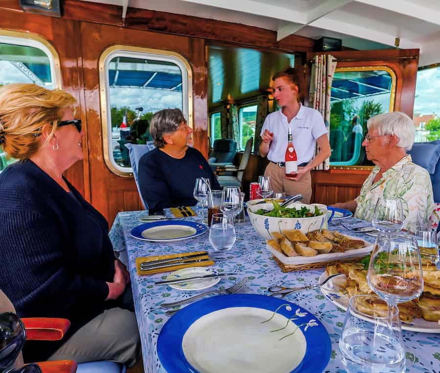 Wines were generously poured at lunch and dinner.