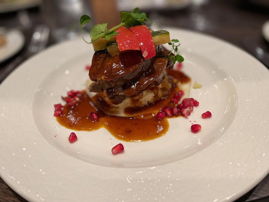 This is slow cooked, tender beef shoulder on. Tauck Rhine cruise