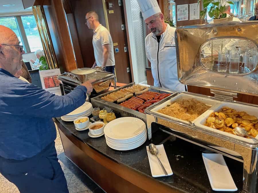 Many varieties of German sausage to choose from! on the MS Inspire Rhine River cruise