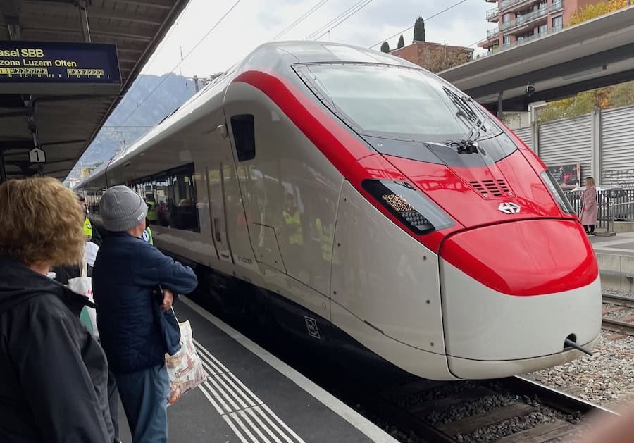 high speed train in Lugano, Switzerland at the start of a Tauck Rhine River cruise