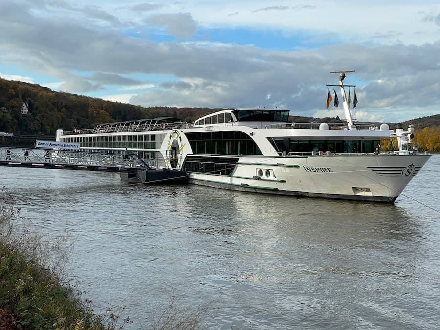Tauck’s MS Inspire docked along the Rhine.