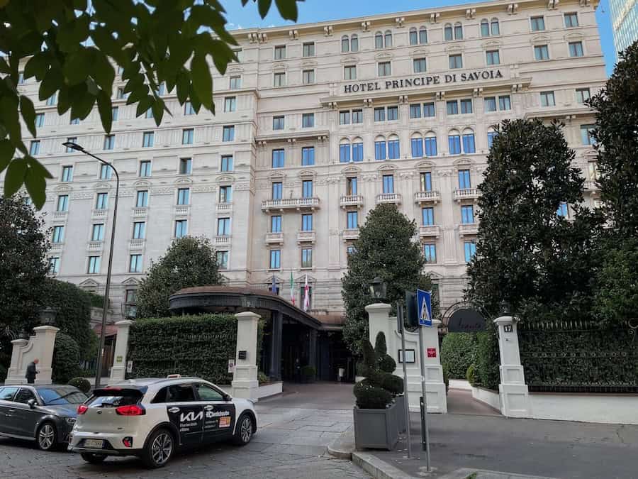 The century old Hotel Principe di Savoia in Milan used in Tauck's Rhine Enchantment cruise tour