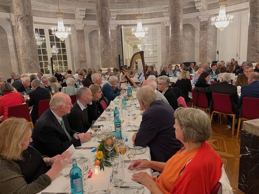 The massive dining room at Schloss  Biebrich on a Tauck Rhine cruise
