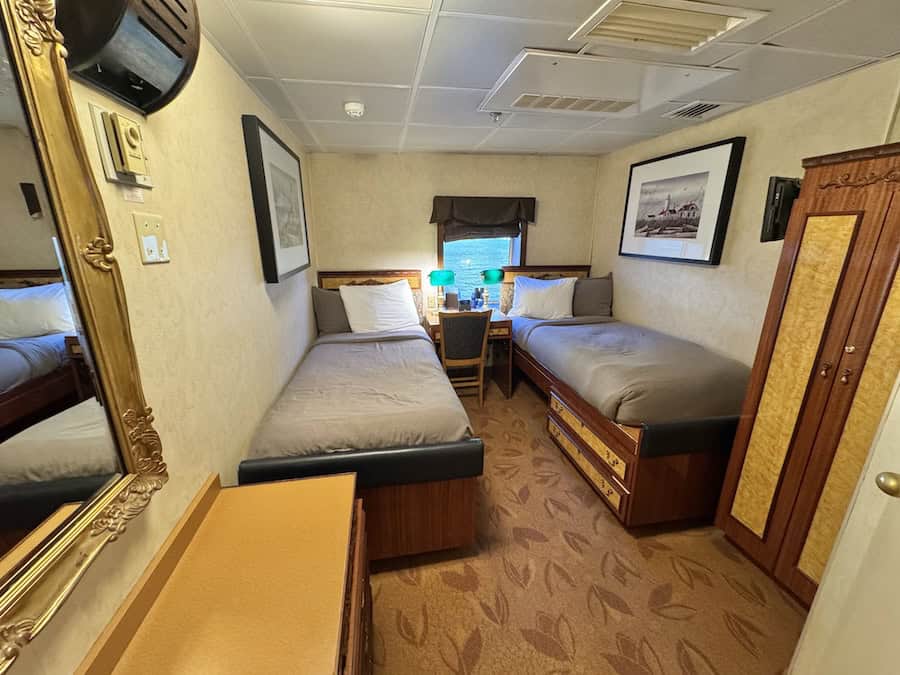 Wilderness Legacy Cruise Ship Review includes details on Peter's cabin, a Trailblazer category stateroom 108