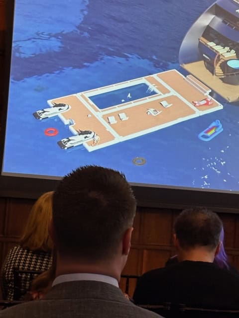 Atlas Adventurer marina platform with a protected swimming spac