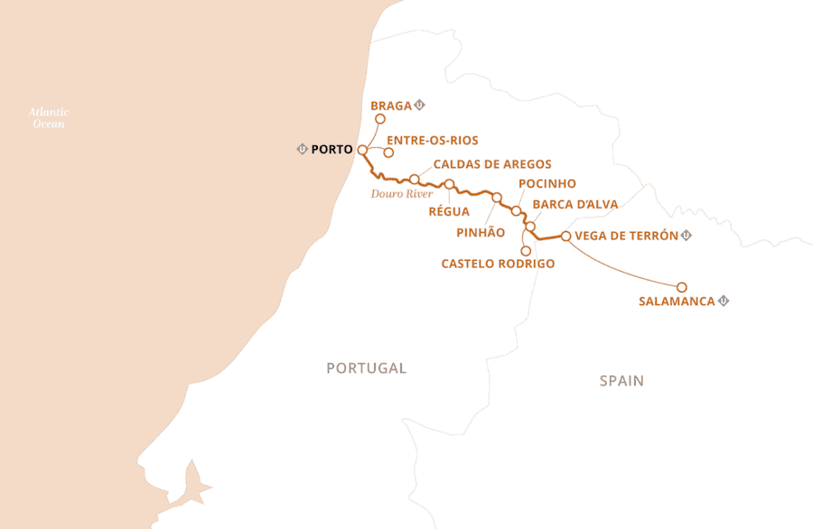 Douro River Cruise Review (2026): Why Uniworld Does Everything Right 5 Uniworld's Douro River cruise route.