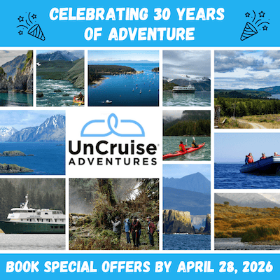 UnCruise Ad Jan 2026 for 30 Years Anniversary