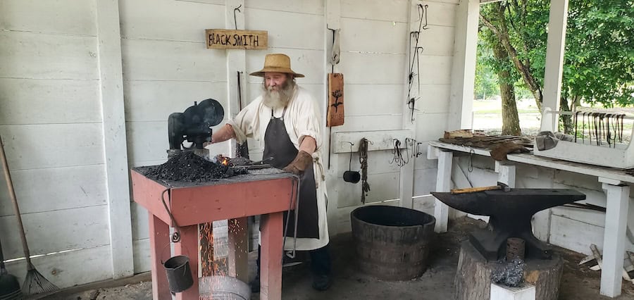 Complete Mississippi River Cruise (2026): A Review Of 21 Nights Aboard American Serenade 11 Audubon House blacksmith in Francisville on a Complete Mississippi River cruise