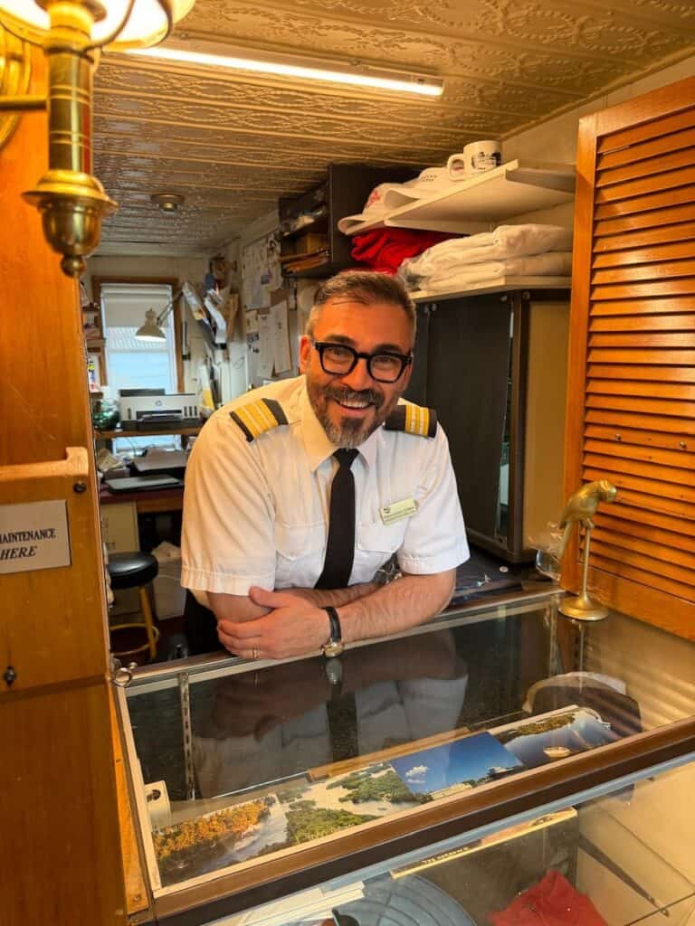 Cruise Director Fernando is introduced in this Canadian Empress 1000 Islands Cruise Review