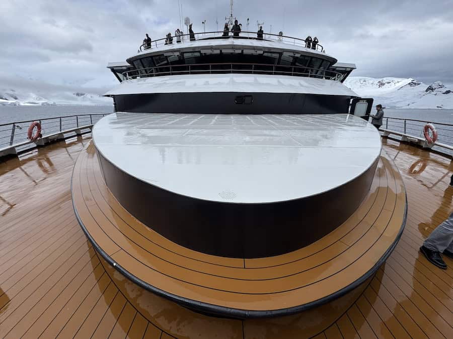 Atlas Antarctica Cruise Review (2026): At Last, On A Real Expedition Ship, the World Navigator 8 Atlas Antarctica Cruise Review tell us about the World Navigator's Water’s Edge on forward Deck 5