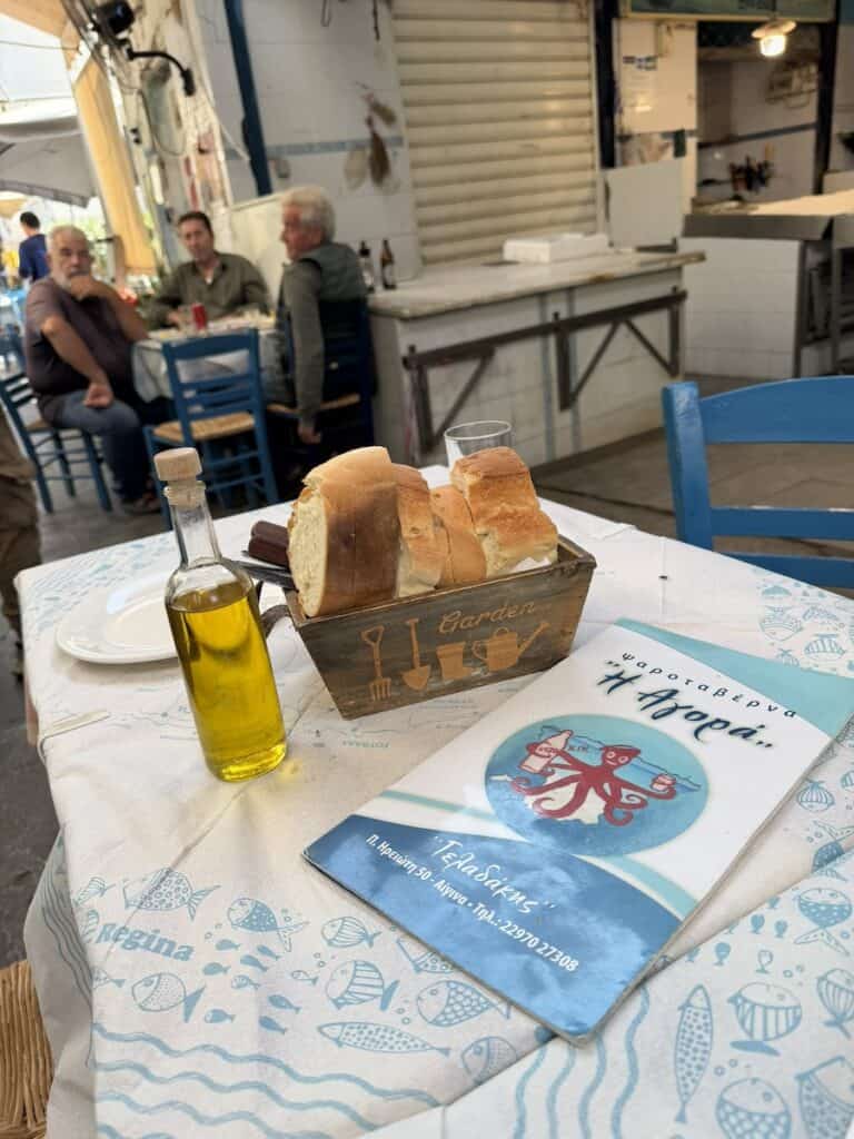 Aegina cafe on a Gemaya cruise