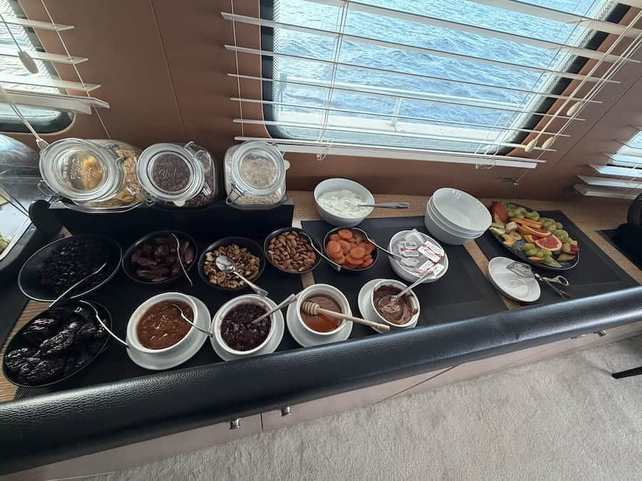 Gemaya's breakfast buffet on a Greek Isles cruise